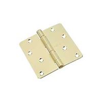 National Hardware N830-214 Square Corner Door Hinge, 3 in H Frame Leaf, Steel, Polished Brass, Non-Rising, Removable Pin 