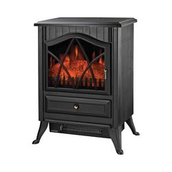 PowerZone FP202-SPA Electric Fireplace Heater, 14-5/8 in W, 9-7/8 in D, 21-3/4 in H, 120 V, Plastic/Metal, Black 
