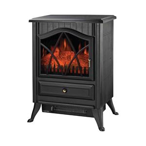 PowerZone FP202-SPA Electric Fireplace Heater, 14-5/8 in W, 9-7/8 in D, 21-3/4 in H, 120 V, Plastic/Metal, Black