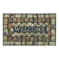 Simple Spaces DM-183006 Door Mat, 30 in L, 18 in W, Flocking Pattern, Polyester Surface 
