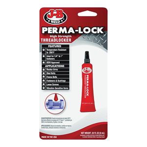 J-B WELD Perma-Lock 27106 Threadlocker, Liquid, Mild Organic, Slight, Red, 6 mL Tube