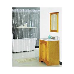Simple Spaces XG-02-CL Hookless Shower Curtain, Vinyl 