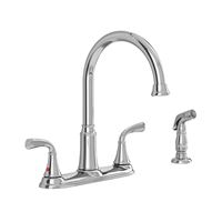 American Standard Tinley Series 7408400.002 High-Arc Kitchen Faucet with Side Sprayer, 1.8 gpm, 2-Faucet Handle 