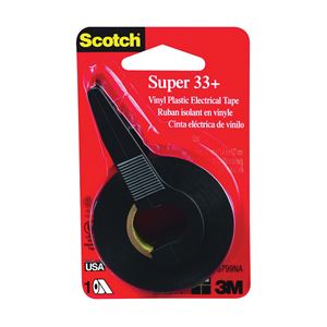 Scotch 3799NA Electrical Tape with Dispenser, 450 in L, 3/4 in W, PVC Backing, Black