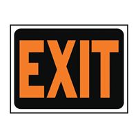 HY-KO Hy-Glo Series 3003 Identification Sign, Exit, Fluorescent Orange Legend, Plastic, 12 in W x 8-1/2 in H Dimensions 10 Pack 