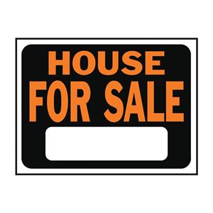 HY-KO Hy-Glo Series 3004 Identification Sign, House For Sale, Fluorescent Orange Legend, Plastic 10 Pack