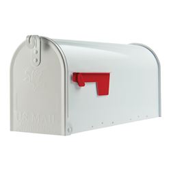 Gibraltar Mailboxes Elite Series E1100W00 Mailbox, 800 cu-in Capacity, Galvanized Steel, Powder-Coated, 6.9 in W, White 