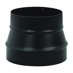 Imperial BM0075 Stove Pipe Reducer, 6 x 5 in, Crimp, 24 ga Thick Wall, Black, Matte