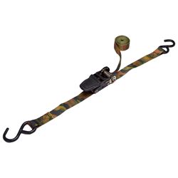 ProSource FH64052-CAMO Tie-Down, 4-Pk, 1 in W, 10 ft L, Polyester Webbing, Metal Ratchet, Camouflage, 400 lb, Pack of 6 