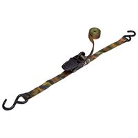 ProSource FH64052-CAMO Tie-Down, 4-Pk, 1 in W, 10 ft L, Polyester Webbing, Metal Ratchet, Camouflage, 400 lb 6 Pack 