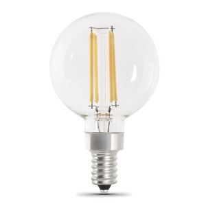 Feit Electric BPG1660/927CA/FIL/2 LED Lamp, Globe, G16-1/2 Lamp, 60 W Equivalent, E12 Lamp Base, Dimmable