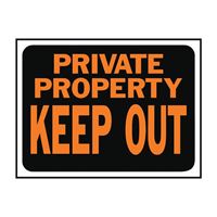 HY-KO Hy-Glo Series 3016 Identification Sign, Rectangular, PRIVATE PROPERTY KEEP OUT, Fluorescent Orange Legend, Plastic 10 Pack 