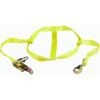 ProSource FH4016 Tie-Down, 2 in W, 14-7/8 in L, Polyester Webbing, Metal Ratchet, Yellow, 3333 lb 