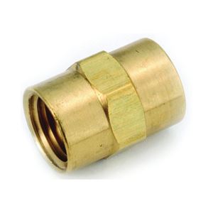 Anderson Metals 756103-02 Pipe Coupling, 1/8 in, FIPT, Brass