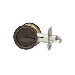 Kwikset 335 11P Pocket Door Lock, Venetian Bronze, 2-3/8 in Backset 