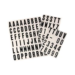 HY-KO MM-21 Packaged Number and Letter Set, 3/4 in H Character, Black Character, Silver Background, Vinyl 10 Pack 