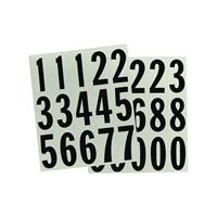 HY-KO MM-22N Packaged Number Set, 2 in H Character, Black Character, White Background, Vinyl 10 Pack 