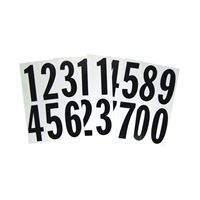 HY-KO MM-23N Packaged Number Set, 3 in H Character, Black Character, White Background, Vinyl 10 Pack 