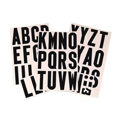 HY-KO MM-4L Packaged Letter Set, 3 in H Character, Black Character, White Background, Vinyl 