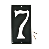 HY-KO CA-25/7 House Number, Character: 7, 3-1/2 in H Character, White Character, Black Background, Aluminum 10 Pack 