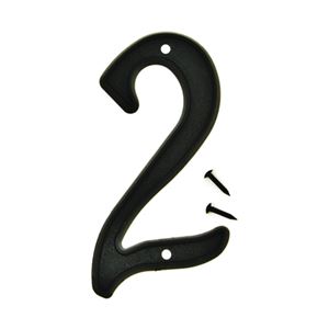 Hy-Ko PN-29/2 House Number, Character: 2, 4 in H Character, Black Character, Plastic, Pack of 10