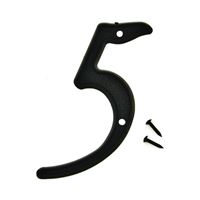 Hy-Ko PN-29/5 House Number, Character: 5, 4 in H Character, Black Character, Plastic, Pack of 10 