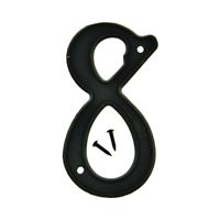 Hy-Ko PN-29/8 House Number, Character: 8, 4 in H Character, Black Character, Plastic, Pack of 10 