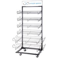 Simple Spaces RK-A01 Door Mat Display Stand, 220 lb, 40-1/2 in OAW, 28-1/2 in OAD, 75-1/4 in OAH, 6-Shelf, Metal 