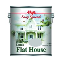 Majic Paints 8-2029-1 Exterior House Paint, Flat, Cape Cod Gray, 1 gal Pail, Pack of 4 