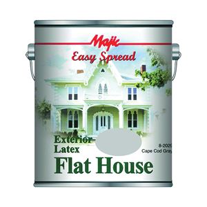 Majic Paints 8-2029-1 Exterior House Paint, Flat, Cape Cod Gray, 1 gal Pail, Pack of 4