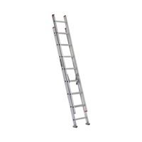 Louisville L-2324-16 Extension Ladder, 193 in H Reach, 200 lb, 1-1/2 in D Step, Aluminum 