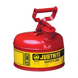 Justrite 7110100 Safety Can, 1 gal, Steel, Red 