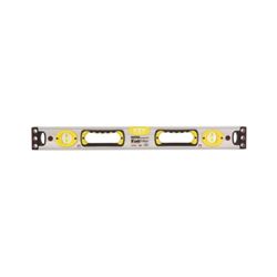 STANLEY 43-525 Box Beam Level, 24 in L, 3 -Vial, 2 -Hang Hole, Magnetic, Aluminum, Silver/Yellow 