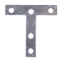 ProSource TP-Z03-C2PS T-Plate, 3 in L, 3 in W, 2 mm Thick, Steel, Zinc 