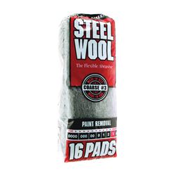 Homax 106606-06 Steel Wool, #3 Grit, Coarse, Gray 