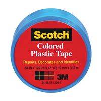 Scotch 191BL Colored Tape, 125 in L, 1-1/2 in W, Plastic Backing, Blue 