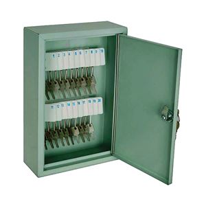 MINTCRAFT TS821 Key Box, Keyed Lock, Steel, Light Gray, 7.875 in W, 11.75 in H, 3.125 in D