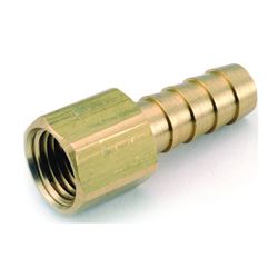 Anderson Metals 129F Series 757002-0404 Hose Adapter, 1/4 in, Barb, 1/4 in, FPT, Brass 5 Pack 