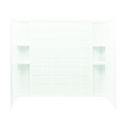 Sterling Ensemble 71124100-0 Bath/Shower Wall Set, 33-1/4 in L, 60 in W, 54 in H, Vikrell, Alcove Installation, White 