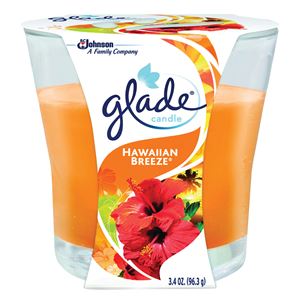 Glade 76956 Air Freshener Candle Orange, 3.4 oz Jar, Hawaiian Breeze, Orange 6 Pack