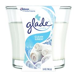 Glade 76958 Air Freshener Candle, 3.4 oz Jar, Clean Linen, Pack of 6 