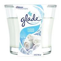 Glade 76958 Air Freshener Candle, 3.4 oz Jar, Clean Linen, Pack of 6 