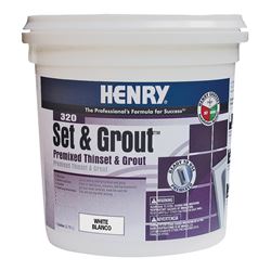 Henry Set&Grout 12041 Adhesive and Grout, Paste, White, 1 gal, Tub 4 Pack 