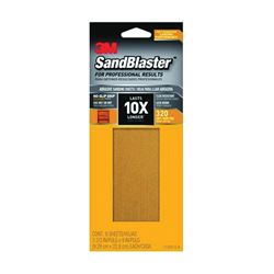 3M SandBlaster Series 11320-G-6 Sandpaper, 9 in L, 3-2/3 in W, 320 Grit, Fine, Synthetic Mineral Abrasive 