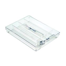 iDESIGN LINUS 53930 Cutlery Tray, 13.8 in W, 10.7 in D, Clear 