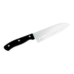 Chef Craft SELECT Series 21671 Santoku Knife, 6-1/2 in L Blade, Stainless Steel Blade, POM Handle, Black Handle 