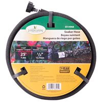 Landscapers Select P174-161101 Soaker Hose, 25 ft L, Plastic Male and Female Couplings, Rubber, Black 