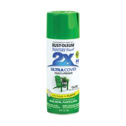 Painters Touch 2X Ultra Cover 334039 Spray Paint, Gloss, Meadow Green, 12 oz, Aerosol Can 