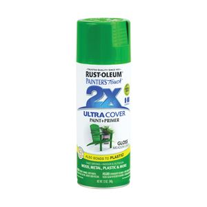 Painter's Touch 2X Ultra Cover 334039 Spray Paint, Gloss, Meadow Green, 12 oz, Aerosol Can