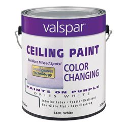 Valspar 027.0001420.007 Color Changing Ceiling Paint, Matte, White, 1 gal 